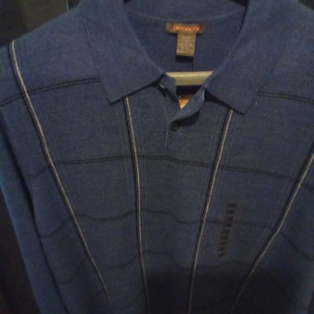 Pullover sweater, XL, blue, long sleeves.
